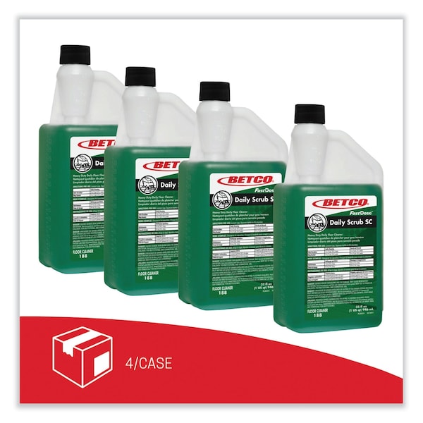 Betco Daily Scrub SC Floor Cleaner, Characteristic Scent, 32 oz Bottle, 6PK - 1884800