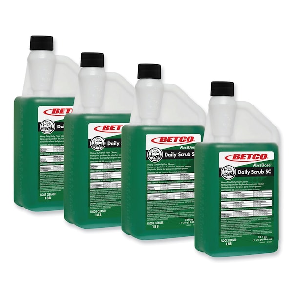 Betco Daily Scrub SC Floor Cleaner, Characteristic Scent, 32 oz Bottle, 6PK - 1884800