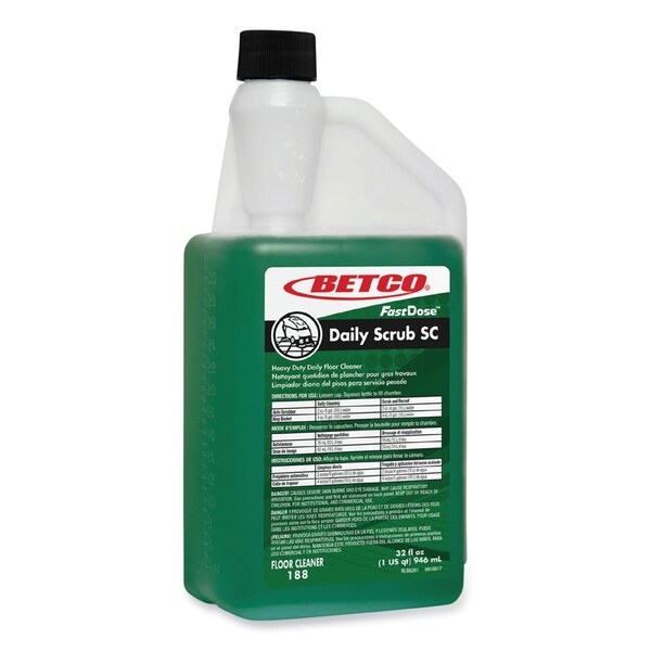 Betco Daily Scrub SC Floor Cleaner, Characteristic Scent, 32 oz Bottle, 6PK - 1884800