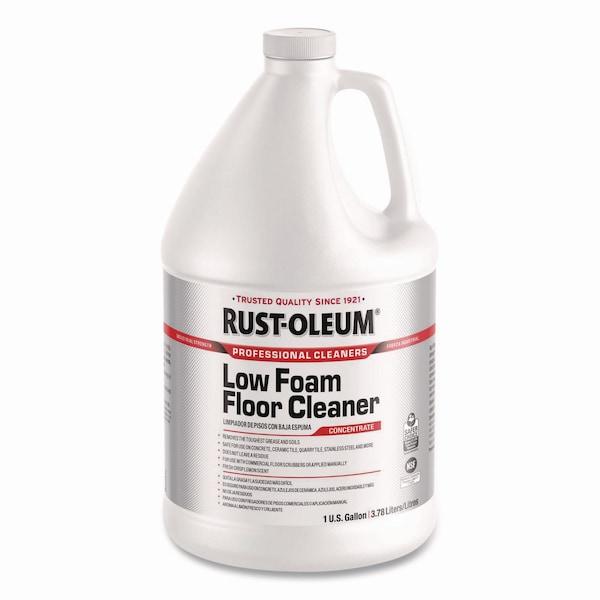 Rust-Oleum Industrial Low Foam Floor Cleaner, Lemon Scent, 1 gal Bottle, 4PK - 382263