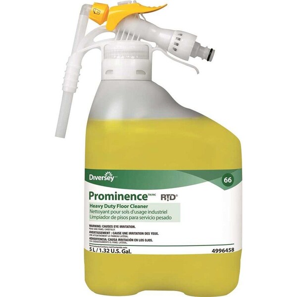 Diversey Floor Cleaner, Hvy-Dty, Pro, No-Rinse, Citrus, 5L, Yellow - DVO94996458