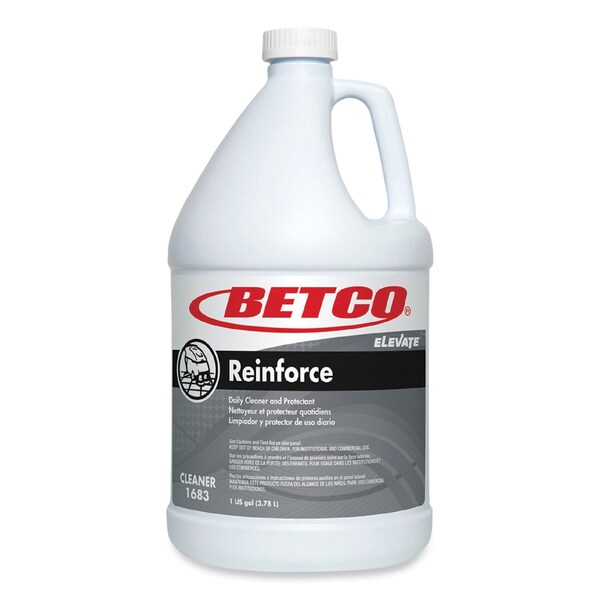 Betco Reinforce Floor Cleaner and Protectant, Lemon Scent, 1 gal Bottle, 4PK - 16830400