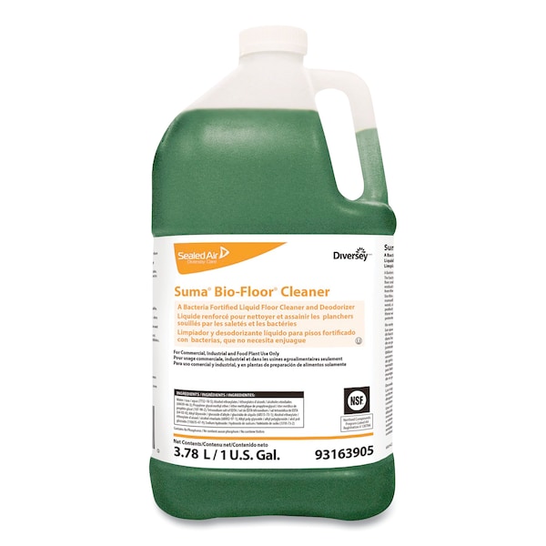 Diversey Suma Bio-Floor Cleaner, Unscented, Liquid, 1 gal, 4PK - 93163905