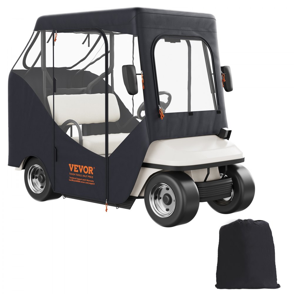 VEVOR Golf Cart Enclosure, 600D Polyester Driving Enclosure with 4-Sided Transparent Windows, 2 Passenger Club Car Covers Universal Fits for Most Brand Carts, Sunproof and Dustproof Outdoor Cart Cover - KSHGEFCZGMDJ7155KV0
