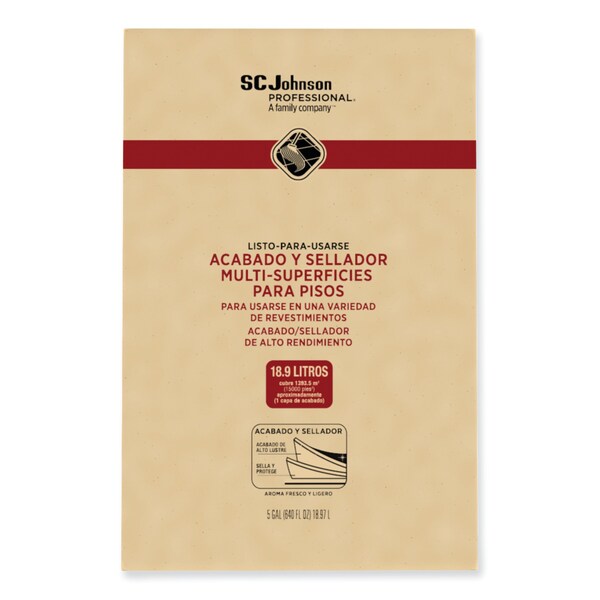 Sc Johnson Professional Ready-To-Use Multi-Surface Floor Finish Plus Sealer, Light Fresh Scent, 5 gal Bag-in-Box - 680074