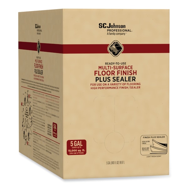 Sc Johnson Professional Ready-To-Use Multi-Surface Floor Finish Plus Sealer, Light Fresh Scent, 5 gal Bag-in-Box - 680074