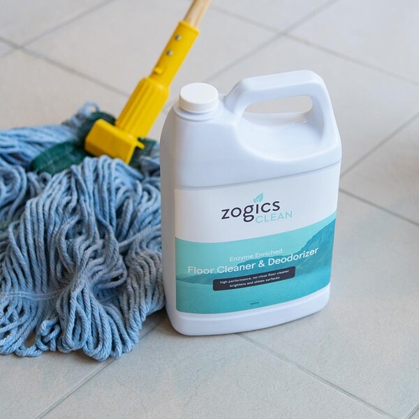 Zogics Enzyme Enriched Floor Cleaner and Deodorizer, 1 Gallon, 4PK - CLNEZB128CN-4