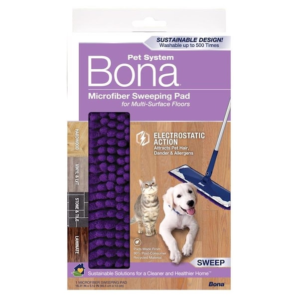 Bona Bona 8.31 in. Microfiber Sweeping Pad 1 pk - AX0003628