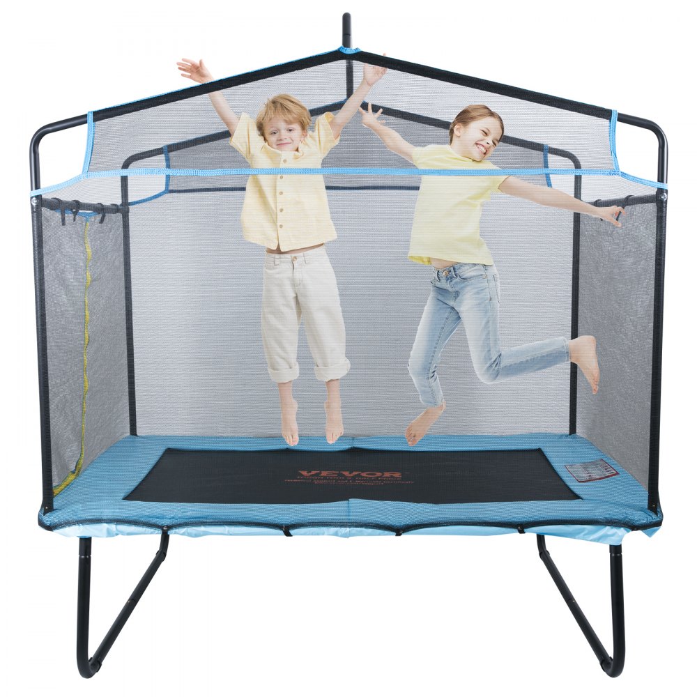 VEVOR 6FT Trampoline for Kids, 72" Indoor/Outdoor Toddlers Trampoline, Mini Baby Trampoline with Safety Enclosure Net, Gymnastics Bar, Hammock, Recreational Trampoline Birthday Gift for 3+ Years Kids - DWJXBC6YCDWJRH2SYV0