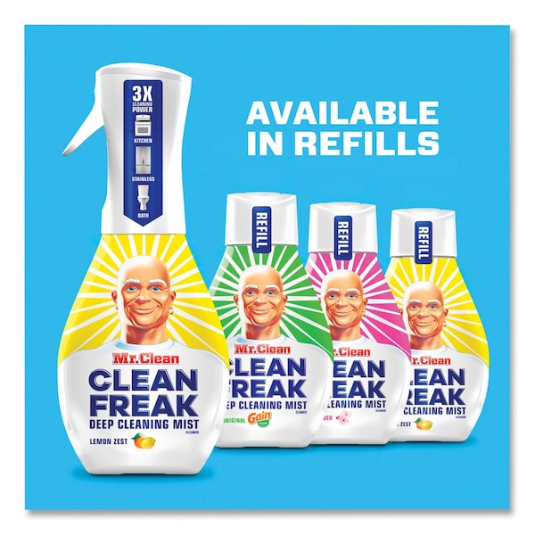 Mr. Clean Clean Freak Deep Cleaning Mist Multi-Surface Spray Refill, Lemon Zest, 16 oz Refill Bottle - 79130