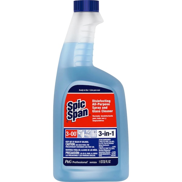 Spic And Span Disinfectant Cleaner, Trigger Spray Bottle, 32 oz, Unscented, 8 PK - 58775