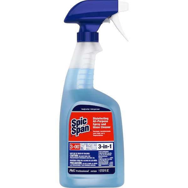 Spic And Span Disinfectant Cleaner, Trigger Spray Bottle, 32 oz, Unscented, 8 PK - 58775