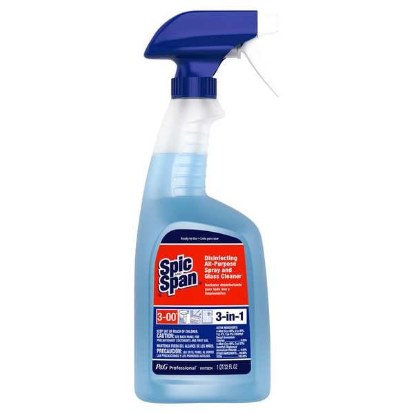 Spic And Span Disinfecting All-Purpose Spray and Glass Cleaner, Trigger Spray Bottle, 32 oz, Unscented, 8 PK - 58775
