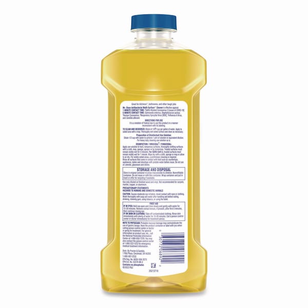 Mr. Clean Multi-Surface Antibacterial Cleaner, Lemon Scent, 23 oz Bottle, 6PK - 80375756
