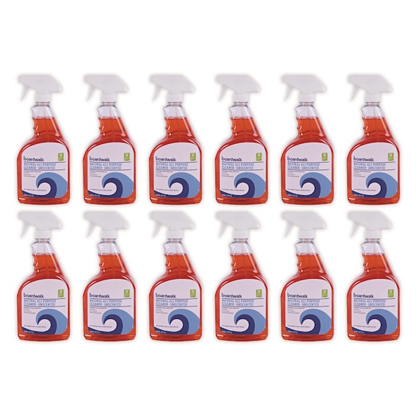 Boardwalk Natural All Purpose Cleaner, Spray Bottle, Unscented, 12 PK - 37112