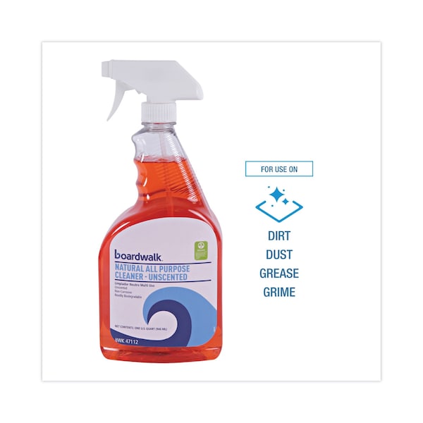 Boardwalk Natural All Purpose Cleaner, Spray Bottle, Unscented, 12 PK - 37112