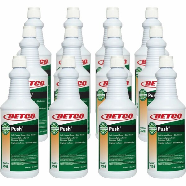 Betco Envirozyme Probiotic Solutions Push Multi-Purpose Cleaner, 32 fl oz, 12ct, 12PK - 26081200