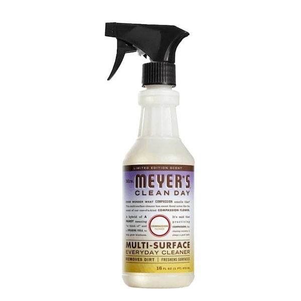 Method Mrs. Meyer's Clean Day Everyday Cleaner, 16 fl-oz Bottle, Liquid, Compassion Flower, Colorless - 11384