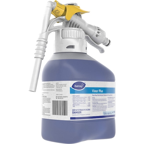 Diversey One Step Disinfectant Deodorizing Cleaner Concentrate, 1.5L Hose End Connection Bottle, 2 PK - 101102925