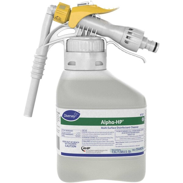 Diversey Foodservice Sanitizer Concentrate, 1.5L Hose End Sprayer, Unscented, Tan, 2 PK - 5549254