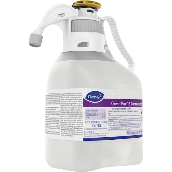 Diversey Cleaner and Disinfectant Concentrate, 1.4L Portion Measuring Bottle - 5019296