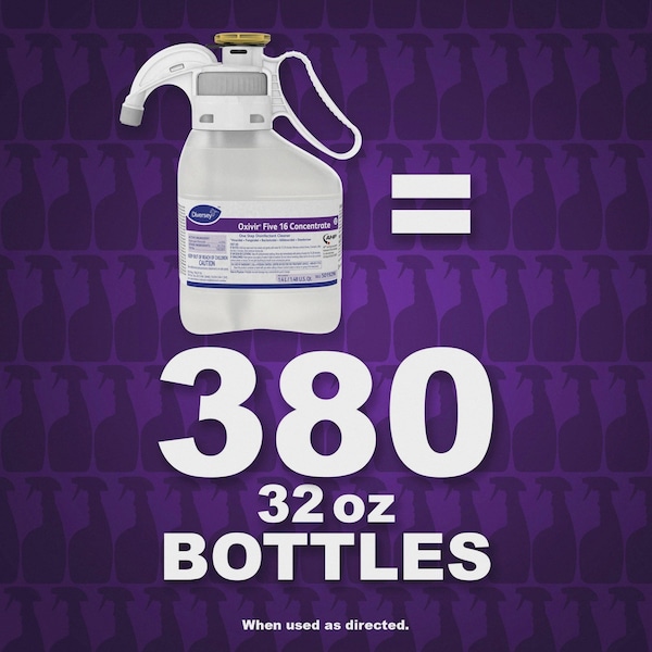 Diversey Cleaner and Disinfectant Concentrate, 1.4L Portion Measuring Bottle - 5019296