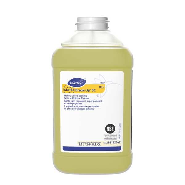 Diversey Grease Release Cleaner, 2.5L Bottle, Liquid, Pale Yellow, 2 PK - 95192347
