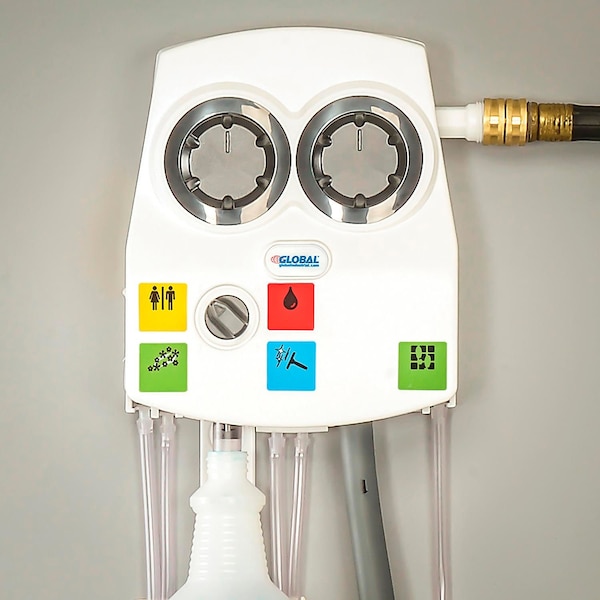 Global Industrial Universal Cleaning Chemical Dilution Dispenser, Dual Flow, 5-Chemical - 670171