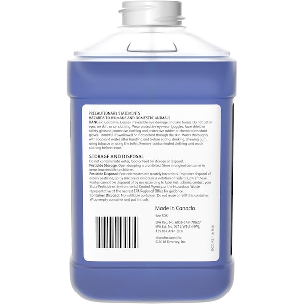 Diversey Quat Cleaner and Disinfectant Concentrate, 2.5L Bottle, 2 PK - 101102926