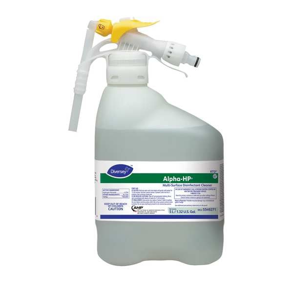 Diversey Multi-Surface Disinfectant Cleaner Concentrate, 5L Hose End Connection Bottle - 5549271