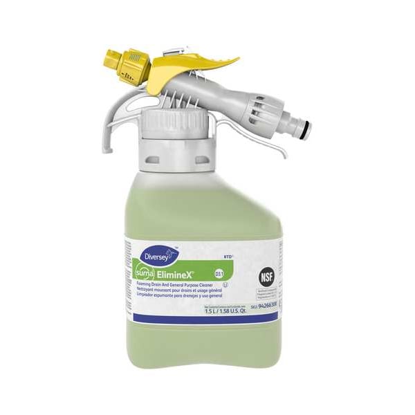 Diversey Foaming Drain Maintainer Concentrate, 1.5L Hose End Connection Bottle, 2 PK - 94266308