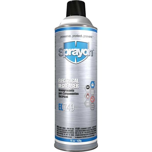 Sprayon Electrical Degreaser, 15 oz Aerosol Spray Can, Liquid - SC0749000