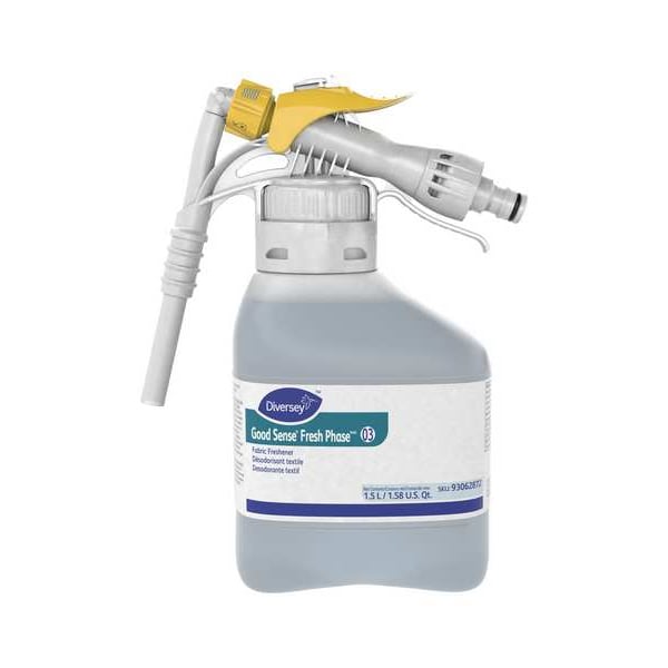Diversey Fabric Freshener, 1.5 L Hose End Connection Bottle, Liquid, Fresh, Yellow, 2 PK - 93062872