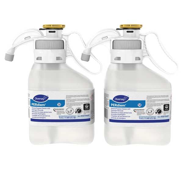 Diversey Neutral All Purpose Cleaner, 1.4L Hose End Connection Bottle, Unscented, 2 PK - 95019481