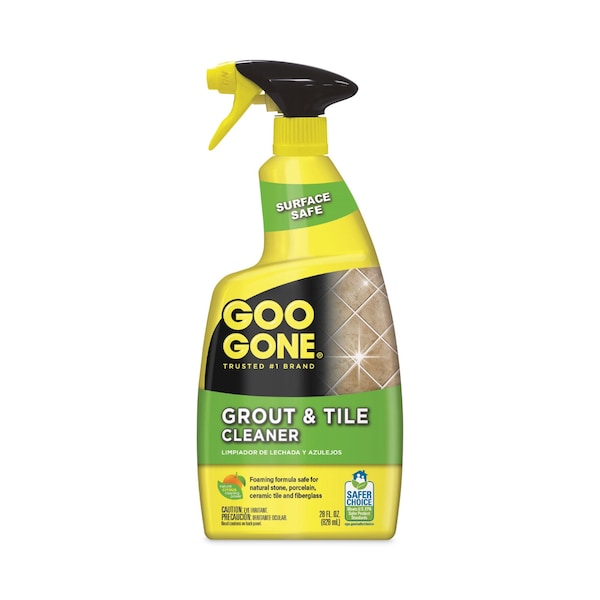 Goo Gone Grout and Tile Cleaner, Citrus Scent, 28 oz Trigger Spray Bottle - 2054AEA