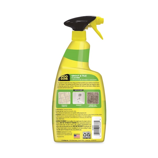Goo Gone Grout and Tile Cleaner, Citrus Scent, 28 oz Trigger Spray Bottle - 2054AEA