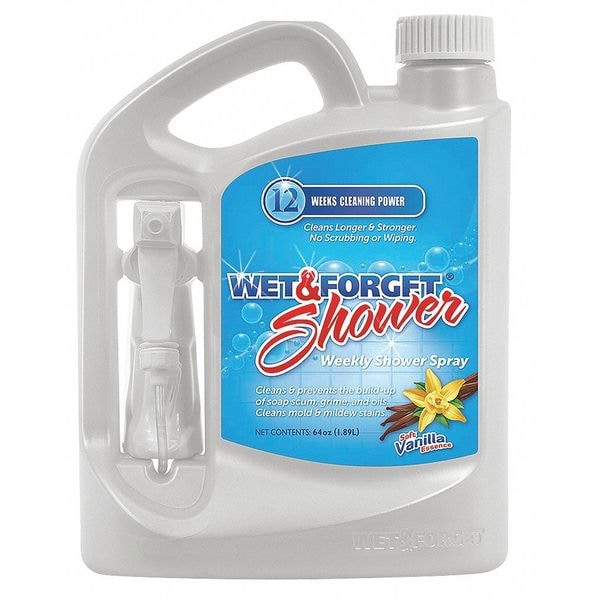 Wet & Forget Shower Cleaner, 64 oz, Trigger Spray Bottle, Ready to Use, Vanilla Scent - 801064