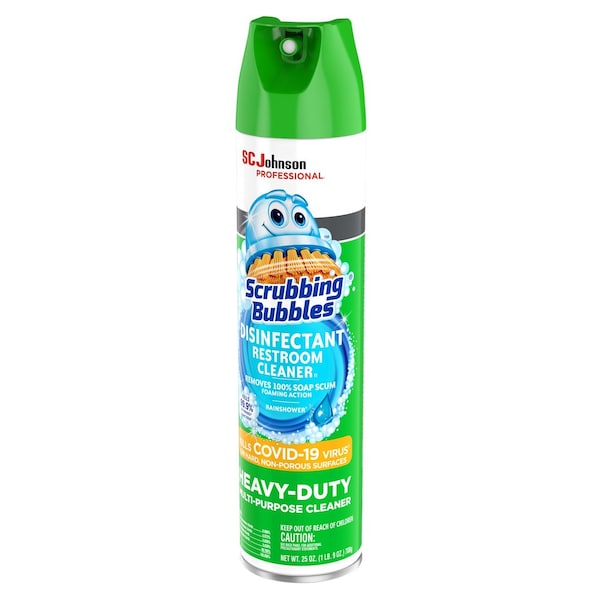 Sc Johnson Professional Scrubbing Bubbles Disinfectant Restroom Cleaner, 25 oz, Aerosol, Clear - 313358