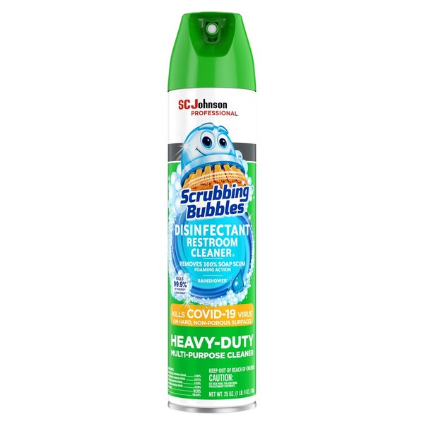 Sc Johnson Professional Scrubbing Bubbles Disinfectant Restroom Cleaner, 25 oz, Aerosol, Clear - 313358