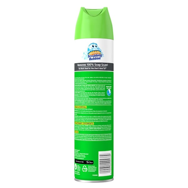 Sc Johnson Professional Scrubbing Bubbles Disinfectant Restroom Cleaner, 25 oz, Aerosol, Clear - 313358