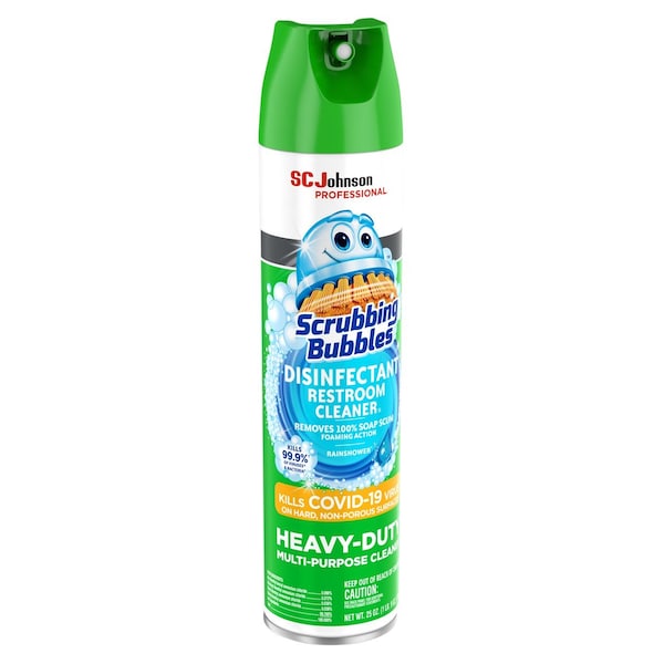 Sc Johnson Professional Scrubbing Bubbles Disinfectant Restroom Cleaner, 25 oz, Aerosol, Clear - 313358