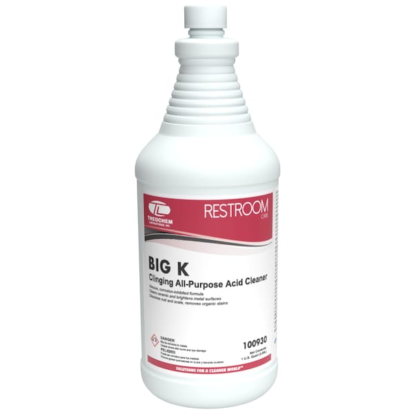 Theochem BIG K - 12/1 QT CASE, Acid Cleaners, 12PK - 100930-99990-1Q