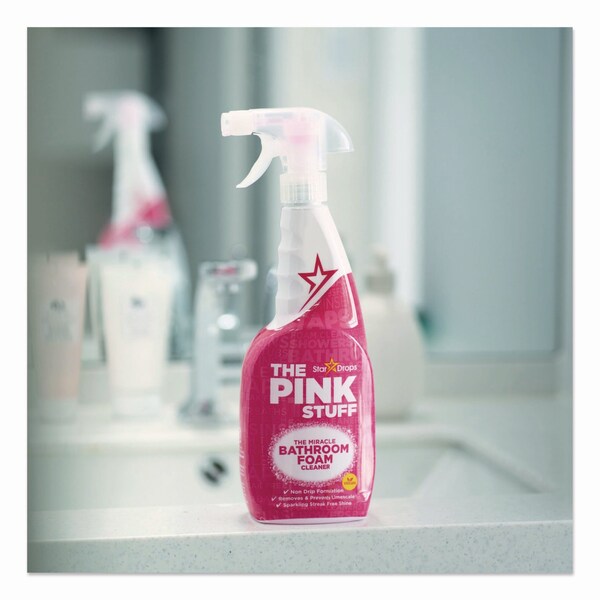 The Pink Stuff The Miracle Bathroom Foam Cleaner, Fruity Scent, 25.4 oz Trigger Spray Bottle - 82383