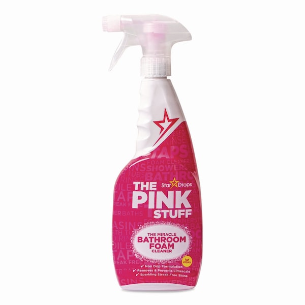 The Pink Stuff The Miracle Bathroom Foam Cleaner, Fruity Scent, 25.4 oz Trigger Spray Bottle - 82383