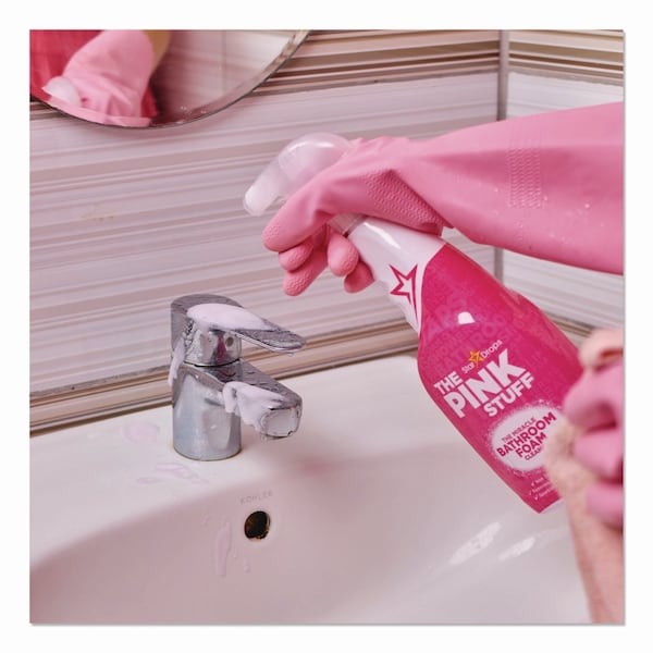 The Pink Stuff The Miracle Bathroom Foam Cleaner, Fruity Scent, 25.4 oz Trigger Spray Bottle - 82383