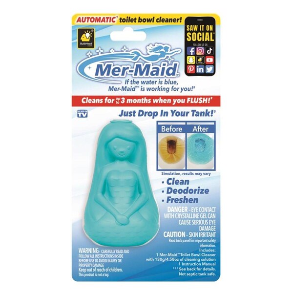 Asotv 4.58 oz Solid Mer-Maid No Scent Automatic Toilet Bowl Cleaner - 1026277