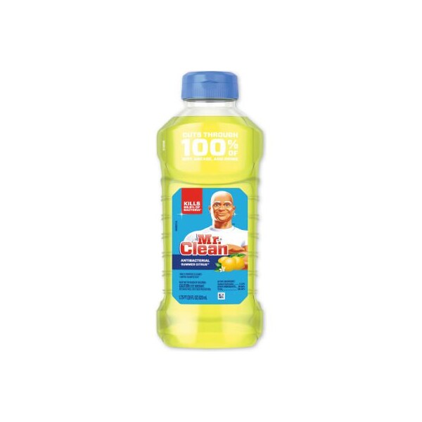 Procter & Gamble Mr. Clean Multi-Surface Antibacterial Cleaner, Summer Citrus, 28 Oz. Bottle, 9/Carton - 77130