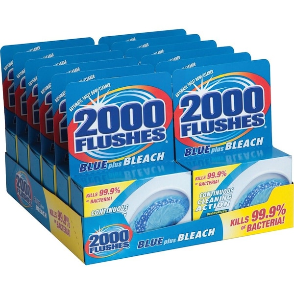2000 Flushes Blue Plus Bleach Bowl Cleaner Tablets, 3.5 oz, 12PK - 208017