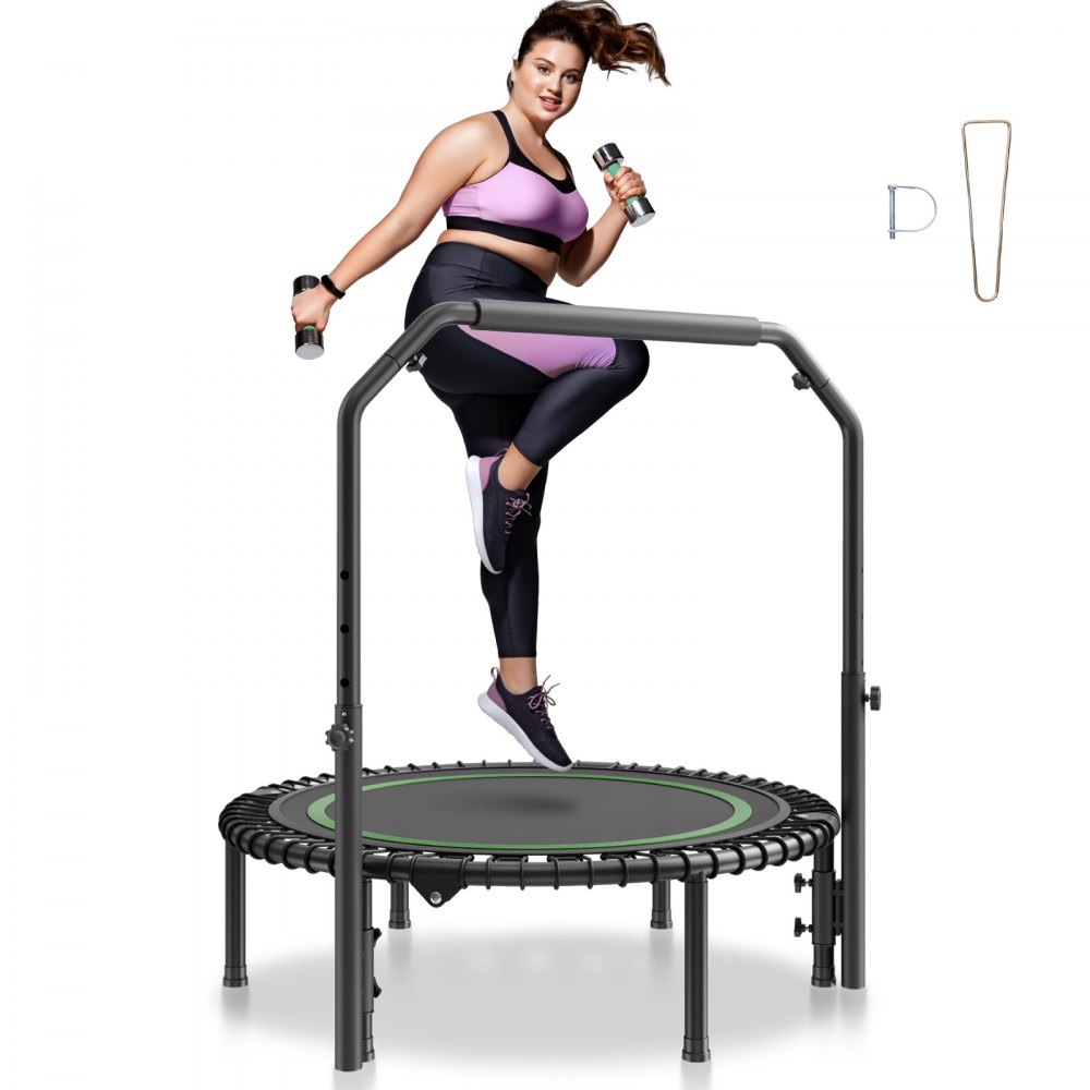 VEVOR 40" Foldable Mini Fitness Trampoline Adults Exercise Rebounder with Handle - YXJSBCDBSKZD3PBB6V0