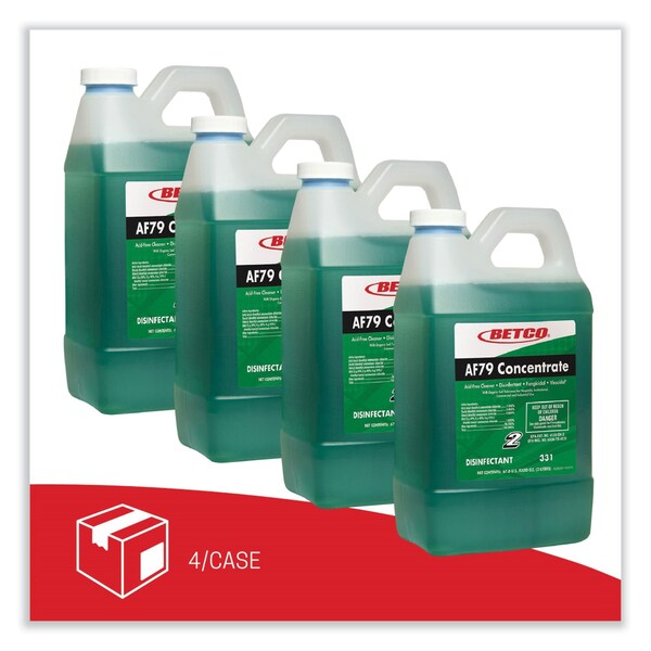 Betco AF79 Acid-Free Bathroom Cleaner Concentrate, Ocean Breeze Scent, 2 L Bottle, 4PK - 3314700